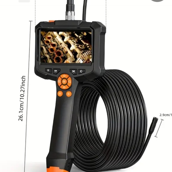 Portable Handheld TV with Orange and Black Design